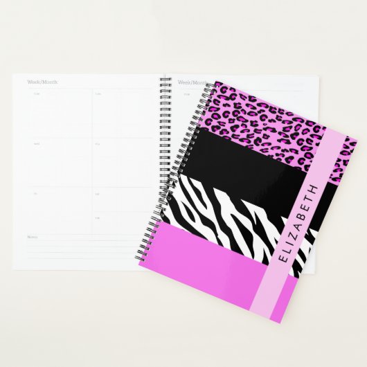 Leopard Print, Zebra Print, Rosa, Ihr Name Planer (Anzeige)