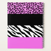 Leopard Print, Zebra Print, Rosa, Ihr Name Planer (Rückseite)