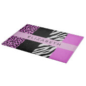 Leopard Print, Zebra Print, Rosa, Ihr Name Schneidebrett (Ecke)
