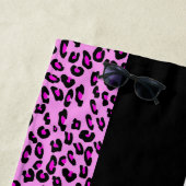 Leopard Print, Zebra Print, Rosa, Ihr Name Strandtuch (Beispiel)