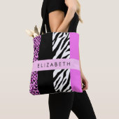 Leopard Print, Zebra Print, Rosa, Ihr Name Tasche (Von Nahem)