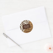 Leopard Print Zebra Print Runder Aufkleber (Umschlag)