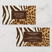 Leopard Print Zebra Print Visitenkarte (Vorne/Hinten)