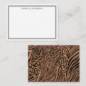 Leopard Print Zebra Stripe Muster Mitteilungskarte (Vorne/Hinten)