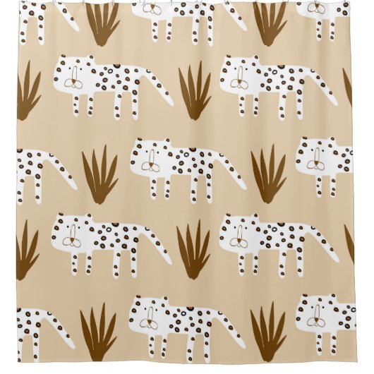 Leopard Print: Zeitloses Muster. Duschvorhang (Vorderseite)