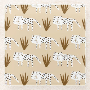 Leopard Print: Zeitloses Muster. Glasuntersetzer