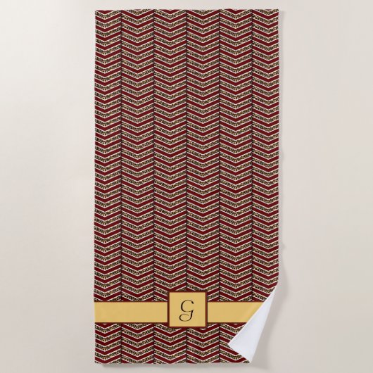 Leopard Print Zickzack Beach Handtuch (Vorderseite)