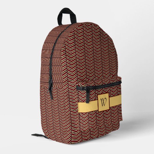 Leopard Print Zickzack Bedruckter Rucksack (Rückseitige Ecke links)