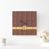 Leopard Print Zickzack Clock Quadratische Wanduhr (Zuhause)