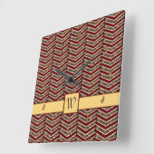 Leopard Print Zickzack Clock Quadratische Wanduhr (Winkel)