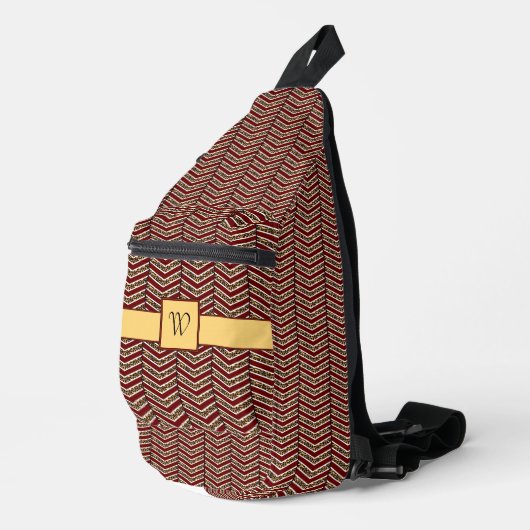 Leopard Print Zickzack Crossbody Bag (Rechte Ecke)
