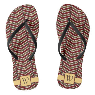 Leopard Print Zickzack Flip Flops Badesandalen
