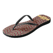 Leopard Print Zickzack Flip Flops Badesandalen (Schrägansicht)