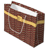 Leopard Print Zickzack Gift Bag Große Geschenktüte (Vorderseite Schrägansicht)