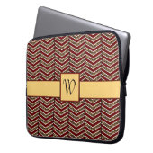 Leopard Print Zickzack Laptop Sleeve (Vorderseite Links)