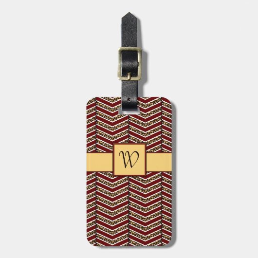 Leopard Print Zickzack Luggage Tag Gepäckanhänger (Vorderseite vertikal)