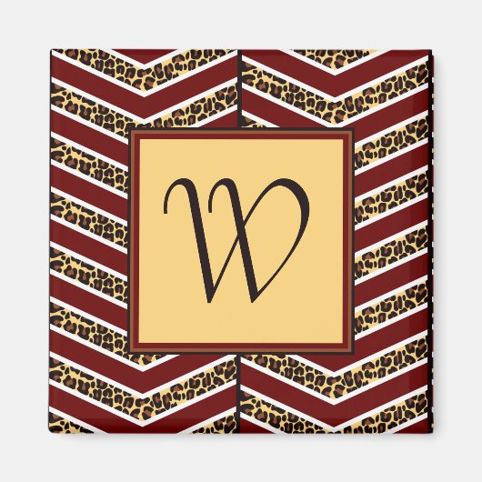 Leopard Print Zickzack Magnet (Vorne)