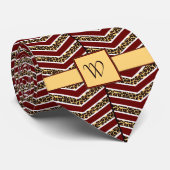 Leopard Print Zickzack Men's Neck Tie Krawatte (Gerollt)