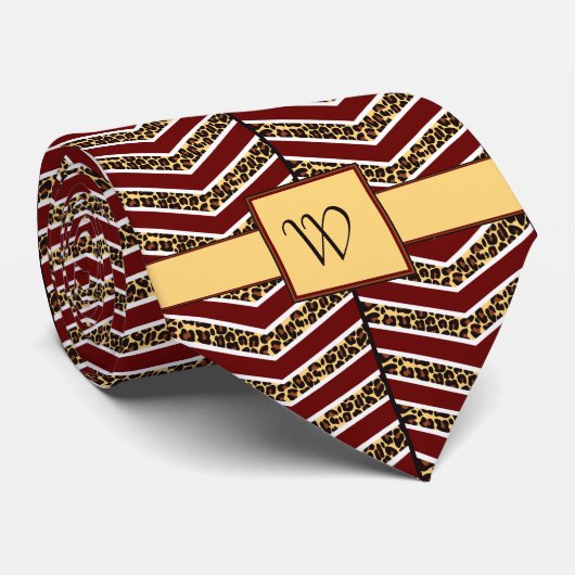 Leopard Print Zickzack Men's Neck Tie Krawatte (Gerollt)