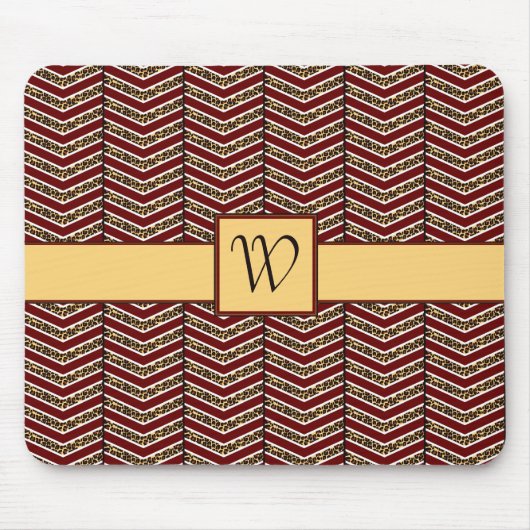 Leopard Print Zickzack Mousepad (Vorne)
