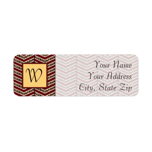 Leopard Print Zickzack Return Address Label (Vorne)
