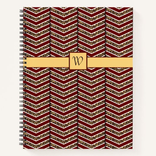Leopard Print Zickzack Spiral Notebook Notizbuch (Vorderseite)