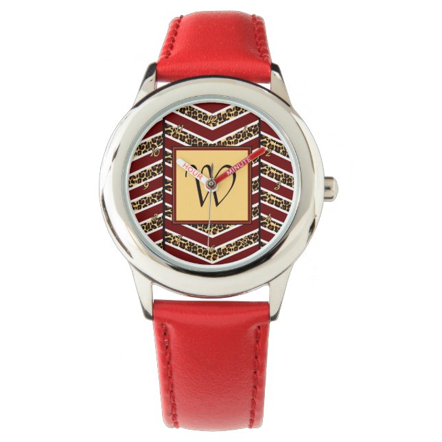Leopard Print Zickzack Watch Armbanduhr (Vorderseite)