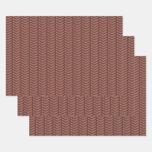 Leopard Print Zickzack Wrapping Paper Set Geschenkpapier Set (Set)