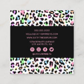 Leopard Printwerbung für weibliche Personal Traine Quadratische Visitenkarte (Rückseite)