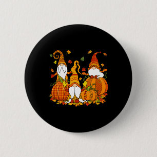 Leopard Pumpkin drucken Karierte Gnome Herbst als Button
