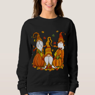 Leopard Pumpkin drucken Karierte Gnome Herbst als  Sweatshirt