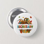 Leopard Pumpkin Fall Erntedank Secretary School Button (Vorne & Hinten)