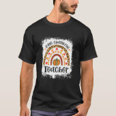 Leopard Pumpkin Fall Rainbow One Thankful Teacher T-Shirt (Vorderseite)