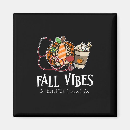Leopard Pumpkin Fall Vibes und dass Icu Krankenleb Magnet (Vorne)