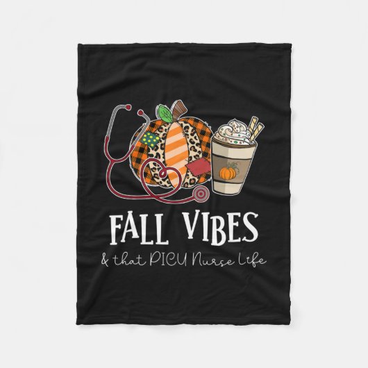 Leopard Pumpkin Fall Vibes und dass Picu Nurse Lif Fleecedecke (Vorderseite)