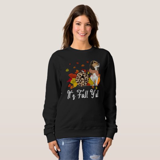 Leopard Pumpkin Falling It's Fall Y'all Yellow Bea Sweatshirt (Vorne ganz)