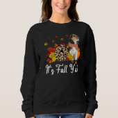 Leopard Pumpkin Falling It's Fall Y'all Yellow Bea Sweatshirt (Vorderseite)