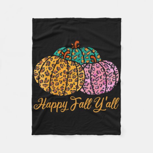 Leopard Pumpkin glücklich Fall Yall Herbst Pumpkin Fleecedecke (Vorderseite)