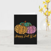 Leopard Pumpkin glücklich Fall Yall Herbst Pumpkin Karte (Gelbe Blume)