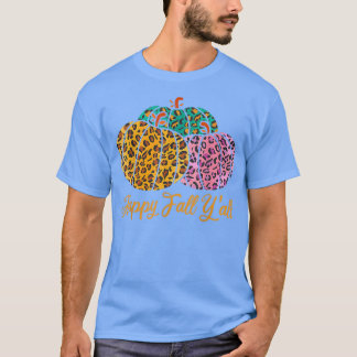 Leopard Pumpkin glücklich Fall Yall Herbst Pumpkin T-Shirt