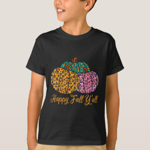 Leopard Pumpkin glücklich Fall Yall Herbst Pumpkin T-Shirt