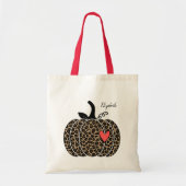 Leopard Pumpkin Herbst mit Herz Tragetasche (Vorne)