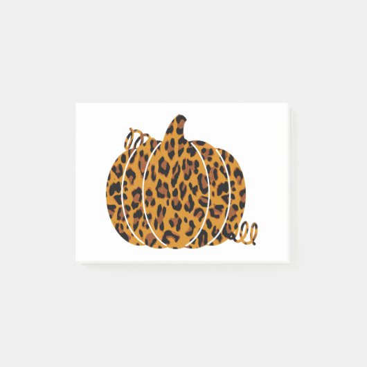 Leopard Pumpkin / Herbstsaison Post-it Klebezettel (Vorderseite)