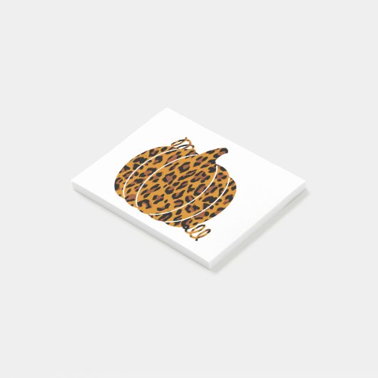 Leopard Pumpkin / Herbstsaison Post-it Klebezettel (angewinkelt)
