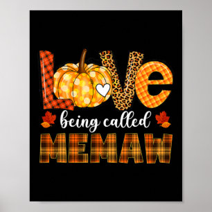 Leopard Pumpkin-Liebe heißt Memaw Fall Danke Poster