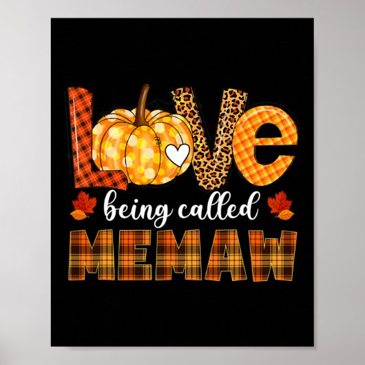 Leopard Pumpkin-Liebe heißt Memaw Fall Danke Poster (Vorne)