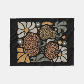 Leopard Pumpkin mit Blume Boho Floral Thanksgiv Fleecedecke (Vorderseite (Horizontal))