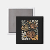 Leopard Pumpkin mit Blume Boho Floral Thanksgiv Magnet (Vorderseite/Rückseite)