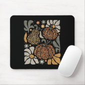 Leopard Pumpkin mit Blume Boho Floral Thanksgiv Mousepad (Mit Mouse)