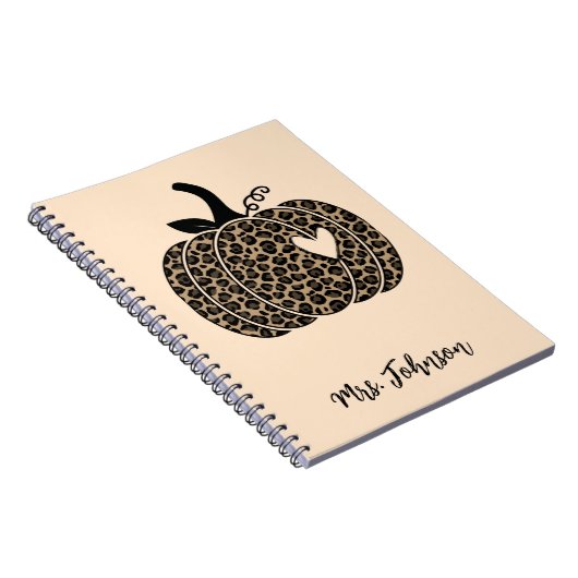 Leopard Pumpkin Personalisiert Teacher Notebook Notizblock (Rechte Seite)